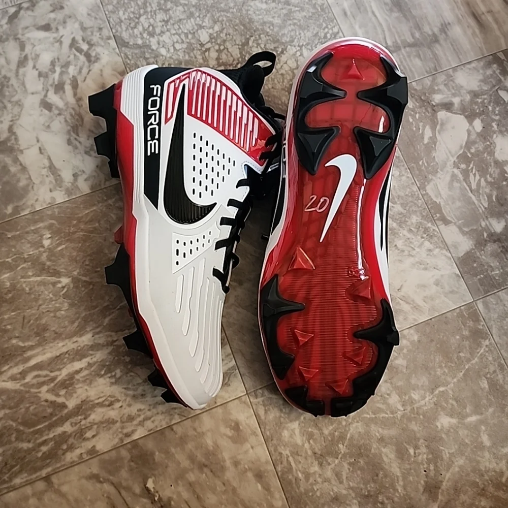 Men’s Size 11.5 Nike Force Savage Pro 3 Football Cleats White Black Red …